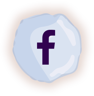 facebook logo on snowball