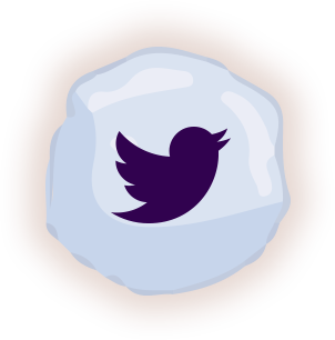 twitter logo on snowball