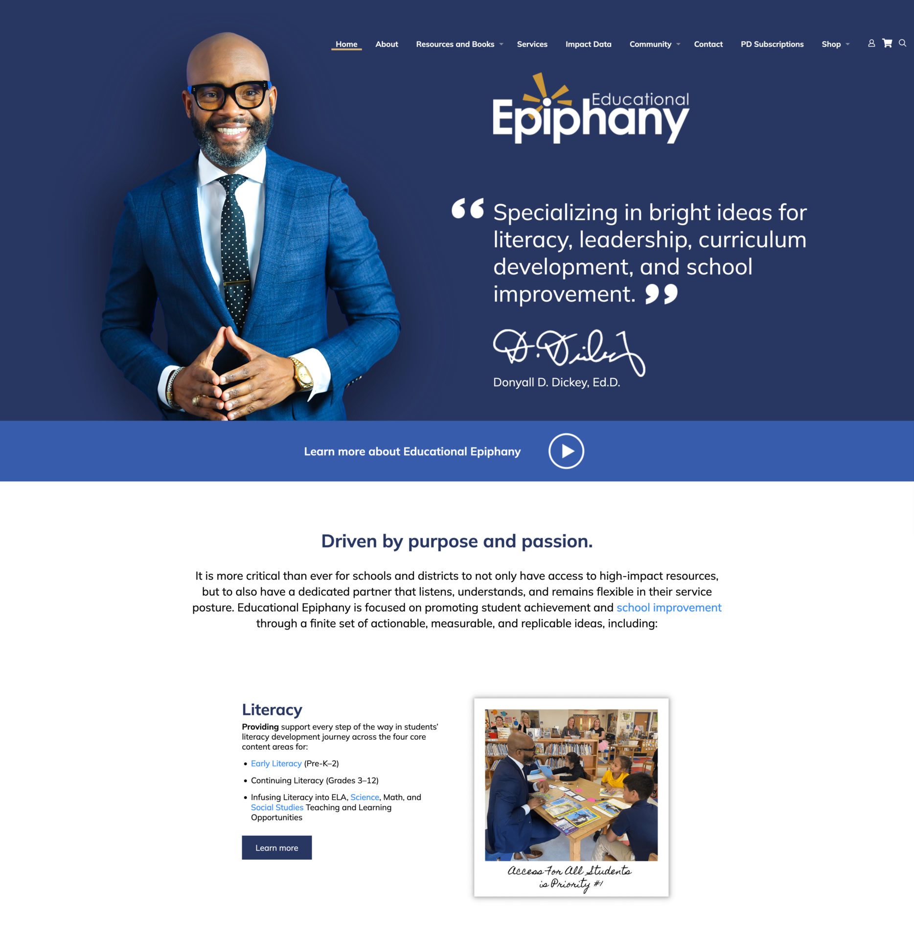 Educational Epiphany new website header